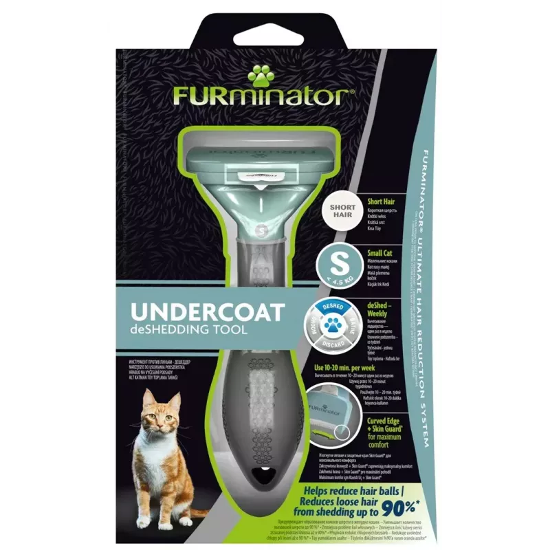 FURminator kaķu suka FUR151296 — mazs izmērs garspalvainām mazo šķirņu kaķiem, melna, 200 g