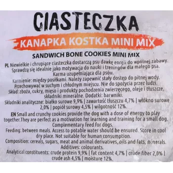 Suņu apmācības kārumi MACED Cube Cookies Mini Mix 1 kg — dažādi mini kubu cepumi, ar mājputnu garšu maisījums