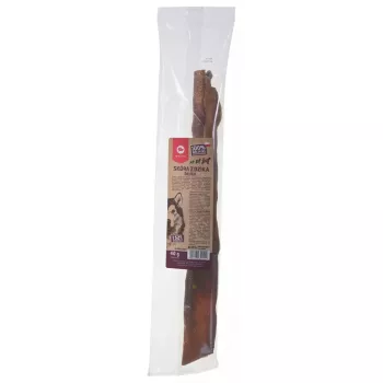 Suņu košļājamā rotaļlieta MACED Mežacūkas āda 45 cm — dabīgas ādas košļājamā našķis, 40 g, brieža gaļas garša, bez cukura un lipekļa