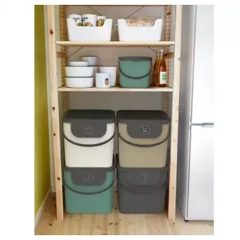 Atkritumu tvertne Rotho Albula taisnstūra, 40 L, tehnopolimērs, kapučīno, 400×358×340 mm, pakaramā caurums