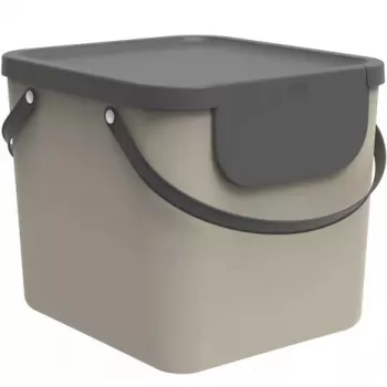 Atkritumu tvertne Rotho Albula taisnstūra, 40 L, tehnopolimērs, kapučīno, 400×358×340 mm, pakaramā caurums