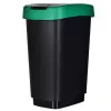 Trīs nodalījumu atkritumu šķirotājs rotho Twist 3 × 25 L (tehnopolimērs, melns, 252 × 333 × 476 mm)