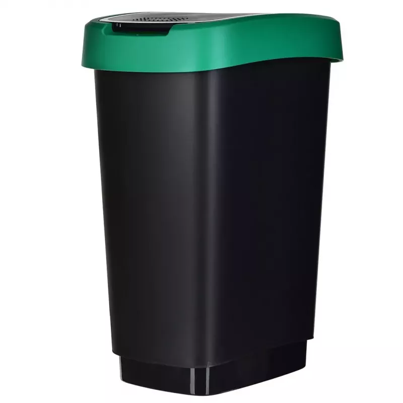 Trīs nodalījumu atkritumu šķirotājs rotho Twist 3 × 25 L (tehnopolimērs, melns, 252 × 333 × 476 mm)