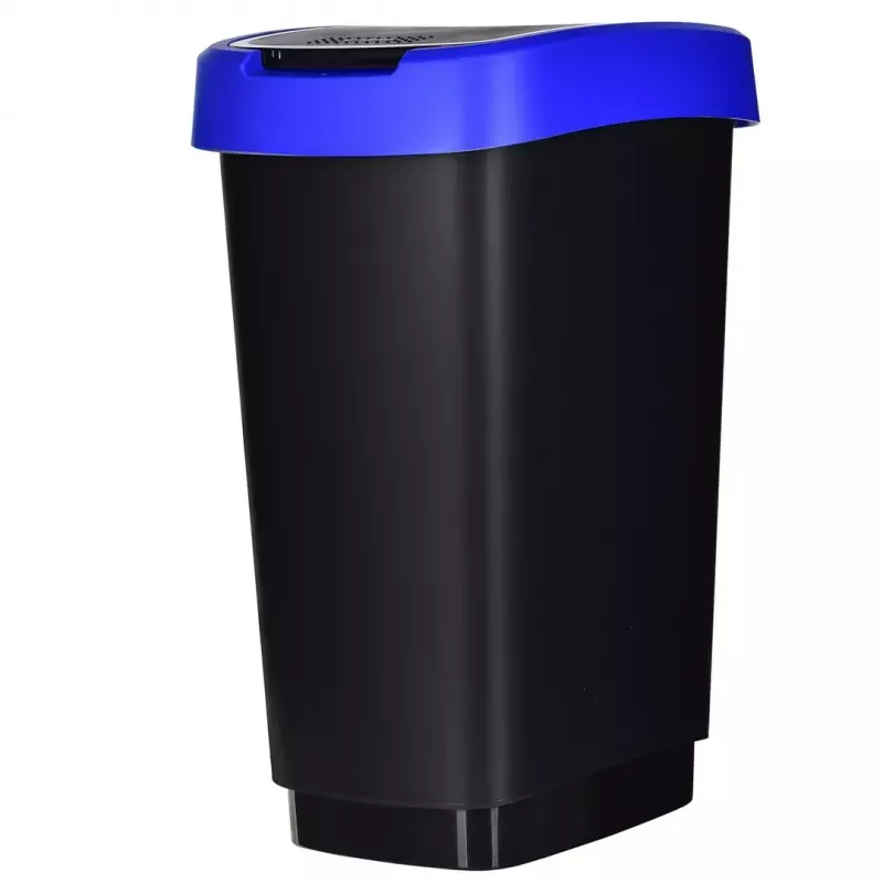 Trīs nodalījumu atkritumu šķirotājs rotho Twist 3 × 25 L (tehnopolimērs, melns, 252 × 333 × 476 mm)