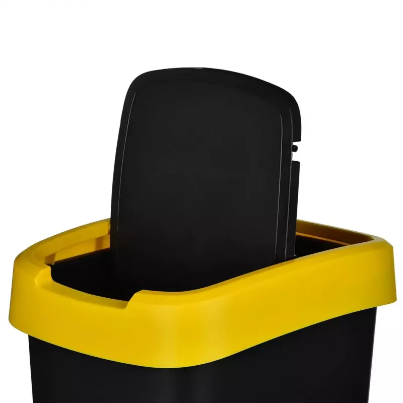 Trīs nodalījumu atkritumu šķirotājs rotho Twist 3 × 25 L (tehnopolimērs, melns, 252 × 333 × 476 mm)