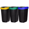 Trīs nodalījumu atkritumu šķirotājs rotho Twist 3 × 25 L (tehnopolimērs, melns, 252 × 333 × 476 mm)
