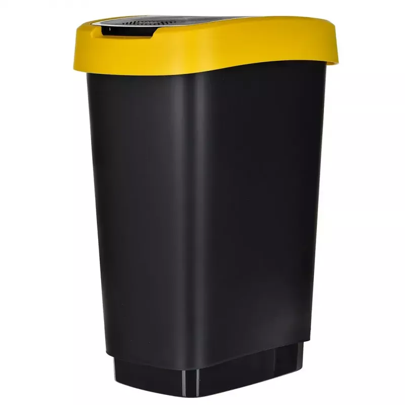 Trīs nodalījumu atkritumu šķirotājs rotho Twist 3 × 25 L (tehnopolimērs, melns, 252 × 333 × 476 mm)