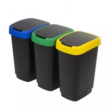 Rotho Twist 1045899999 atkritumu tvertņu komplekts, 3 x 25 l, plastmasas