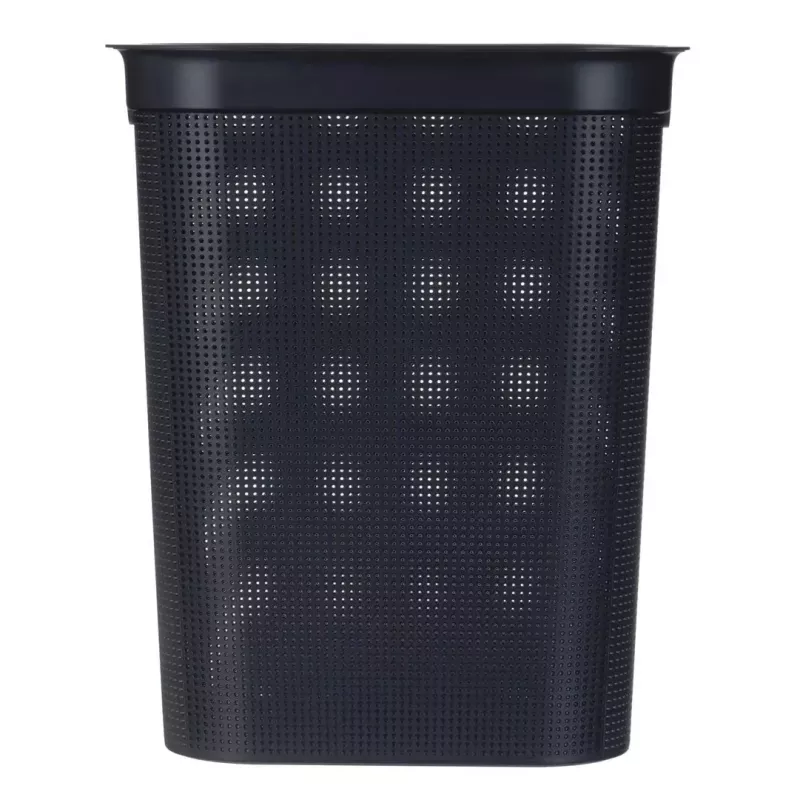 Veļas grozs rotho Brisen 50 L ventilējams plastmasas grozs ar vāku un iekarināšanas atveri, melns, 340×431×529 mm