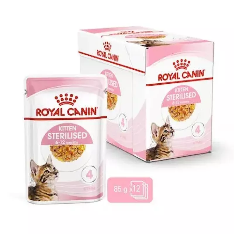 Slapjā kaķu barība Royal Canin Feline Health Nutrition Sterilized Chicken 12 x 85 g (Pieaugušiem, 1–1.9 kg)