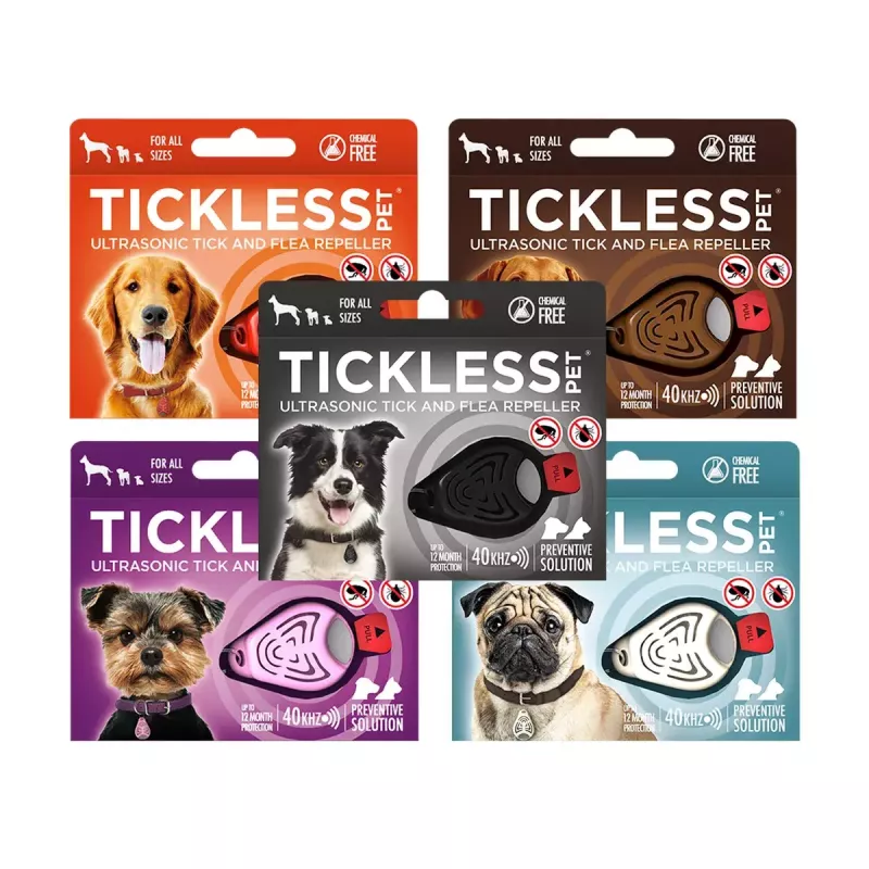 Ultraskaņas ērču atbaidīšanas ierīce TICKLESS PET PRO-101BE kaķiem un suņiem, bēša, 18 g, 1,5 m darbības rādiuss, mitrumizturīga