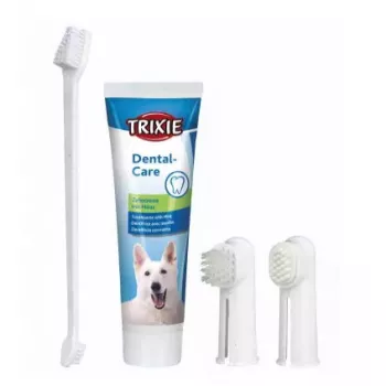 Pirksta zobu suka suņiem Trixie 2561, vienas daļas mīksta silikona suka maziem suņiem un kucēniem