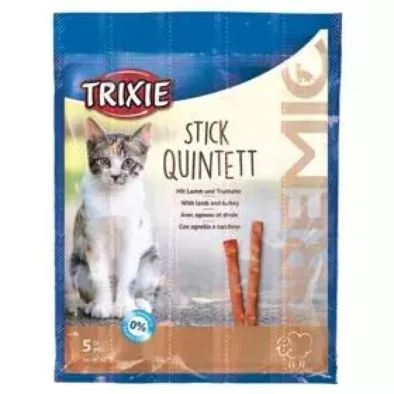 Papildu gaļas kaķu kārumu sāciņi Trixie 42723, tītara garša, 25 g paciņa, 5 gab. iepakojumā, olbaltumvielas 33,5%, tauki 20%