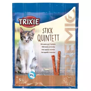 Papildu gaļas kaķu kārumu sāciņi Trixie 42723, tītara garša, 25 g paciņa, 5 gab. iepakojumā, olbaltumvielas 33,5%, tauki 20%