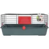 Grauzēju būris ZOLUX Classic 80 — divstāvu metāla/plastmasas novietne, 800×430×330 mm, 31 mm stieņu atstarpes, pelēks/sarkans