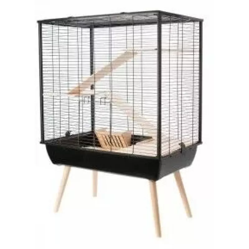 Cage ZOLUX Neo Cozy Large Rodents H80 melns — metāla/plastmasas būris žurkām un pelēm, A 80 cm, P 78 cm, D 48 cm