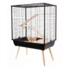 Cage ZOLUX Neo Cozy Large Rodents H80 melns — metāla/plastmasas būris žurkām un pelēm, A 80 cm, P 78 cm, D 48 cm