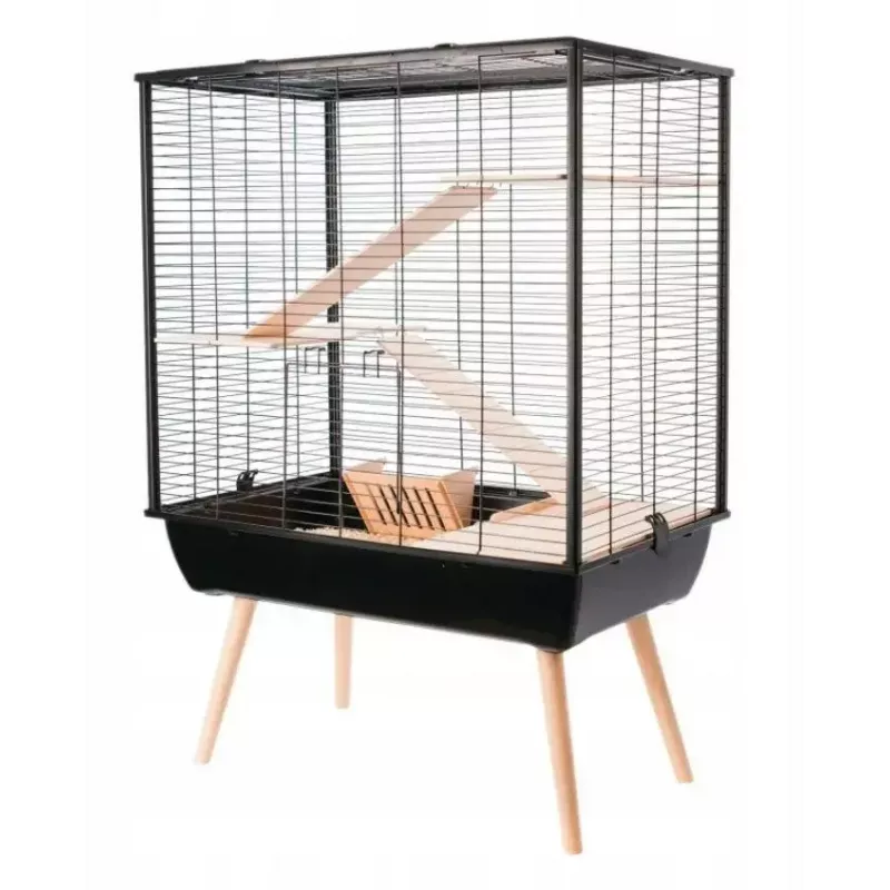 Cage ZOLUX Neo Cozy Large Rodents H80 melns — metāla/plastmasas būris žurkām un pelēm, A 80 cm, P 78 cm, D 48 cm