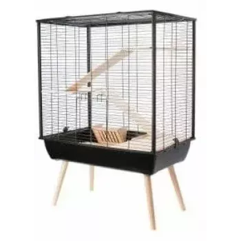 Cage ZOLUX Neo Cozy Large Rodents H80 melns — metāla/plastmasas būris žurkām un pelēm, A 80 cm, P 78 cm, D 48 cm