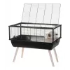 Grauzēju būris ZOLUX Neo Nigha mazs H36 melns, koks, W780×D360×H480 mm, komplektā skriešanas ritenis
