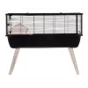 Grauzēju būris ZOLUX Neo Nigha mazs H36 melns, koks, W780×D360×H480 mm, komplektā skriešanas ritenis
