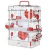 Grauzēju būris ZOLUX Rody3 Trio — mazo dzīvnieku mājvieta, metāls/plastmasa, 410×270×530 mm, 3 kg, komplektā ar skriešanas riteni