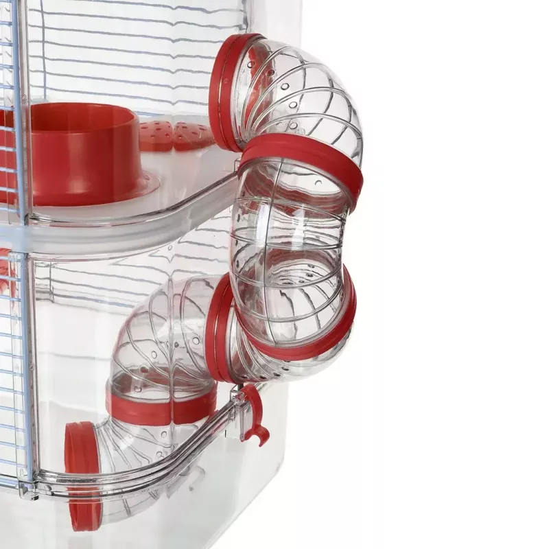 Grauzēju būris ZOLUX Rody3 Trio — mazo dzīvnieku mājvieta, metāls/plastmasa, 410×270×530 mm, 3 kg, komplektā ar skriešanas riteni