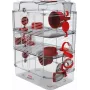 Grauzēju būris ZOLUX Rody3 Trio — mazo dzīvnieku mājvieta, metāls/plastmasa, 410×270×530 mm, 3 kg, komplektā ar skriešanas riteni