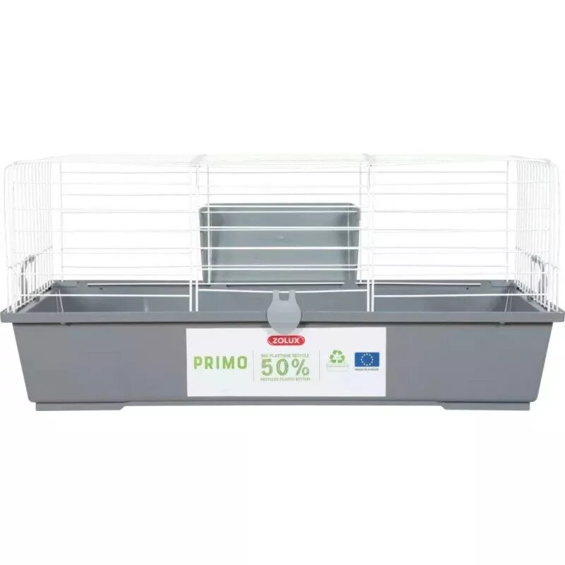 Grauzēju būris ZOLUX Primo 80 cm — balts/pelēks, 80 cm garš, 810×360×540 mm, metāls/plastmasa
