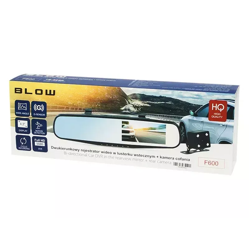 Dashcam BLOW F600 Full HD 1080p nakts redzamība – 1080p ieraksts, nakts redzamība