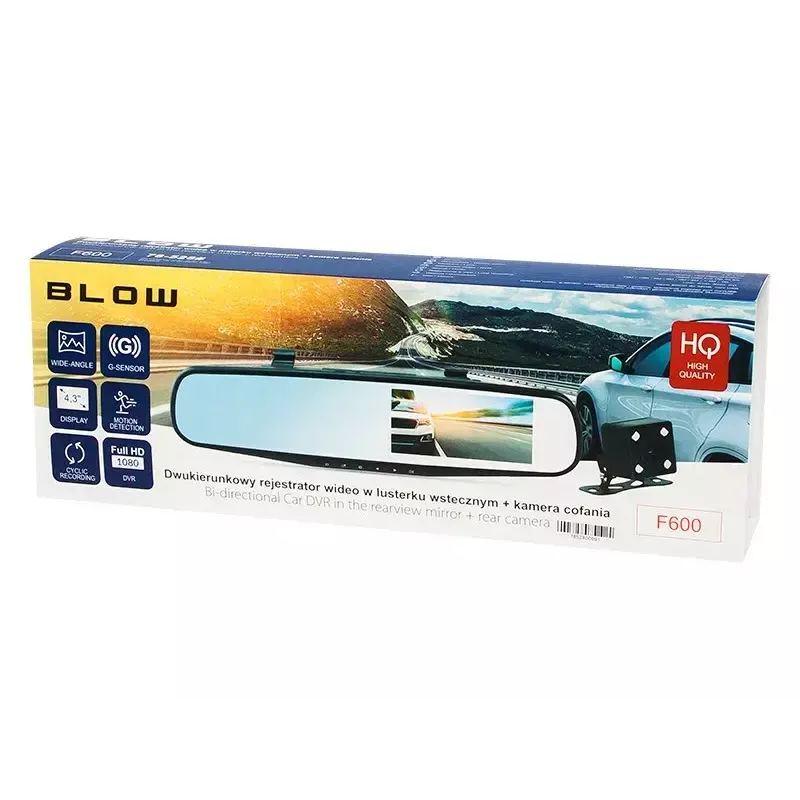 Dashcam BLOW F600 Full HD 1080p nakts redzamība – 1080p ieraksts, nakts redzamība