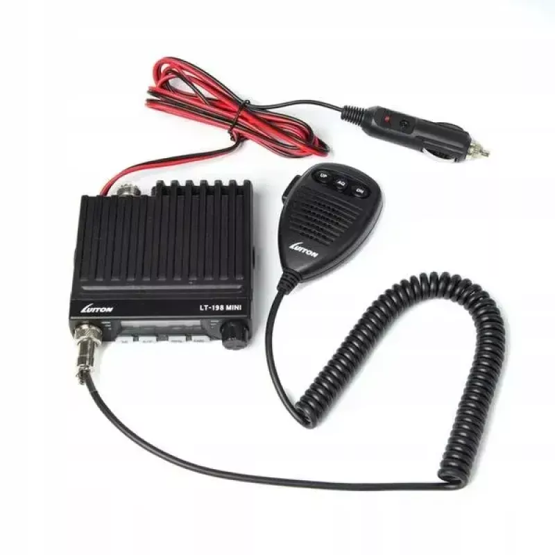 Auto CB radio Luiton LT-198, 40 AM/FM kanāli, 4 W, 12–24 V, melns, cigarešu aizdedzinātāja spraudnis