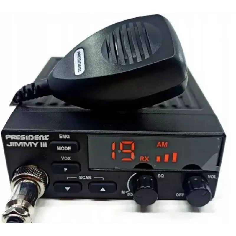 Pilsoņu joslas (CB) radio President Jimmy III AM/FM 4W jauda 12V
