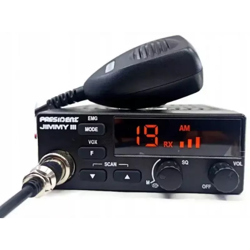 Pilsoņu joslas (CB) radio President Jimmy III AM/FM 4W jauda 12V