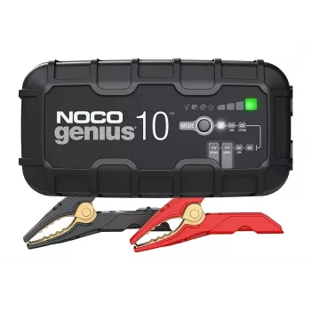 Bateriju lādētājs NOCO GENIUS10 EU 10 A 6V un 12V baterijām — apkope un desulfatācija, 150 W, Li‑Ion/AGM/Geleja, IPX ūdensizturīgs