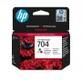 HP 704 Tri-color Oriģināls Ink Advantage kārtridžs, ciānkrāsa, fuksīna, dzeltena, 1 gab., 200 lappuses