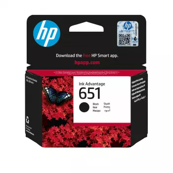 HP 651 Melns Oriģināls Ink Advantage kārtridžs, melns, 1 gab., 600 lappuses