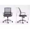 Grozais biroja krēsls ActiveJet YK01 — polsterēts auduma sēdeklis, sieta atzveltne, pelēks, regulējams augstums 46–56 cm