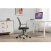 Grozais biroja krēsls ActiveJet YK01 — polsterēts auduma sēdeklis, sieta atzveltne, pelēks, regulējams augstums 46–56 cm