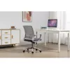 Grozais biroja krēsls ActiveJet YK01 — polsterēts auduma sēdeklis, sieta atzveltne, pelēks, regulējams augstums 46–56 cm