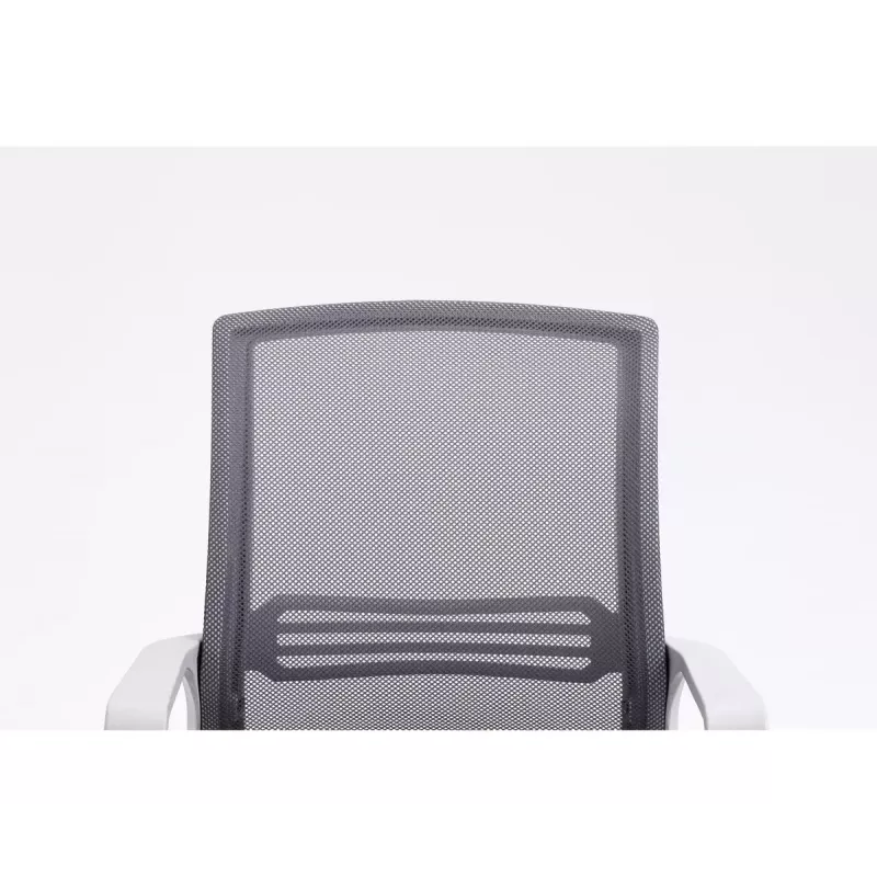 Grozais biroja krēsls ActiveJet YK01 — polsterēts auduma sēdeklis, sieta atzveltne, pelēks, regulējams augstums 46–56 cm