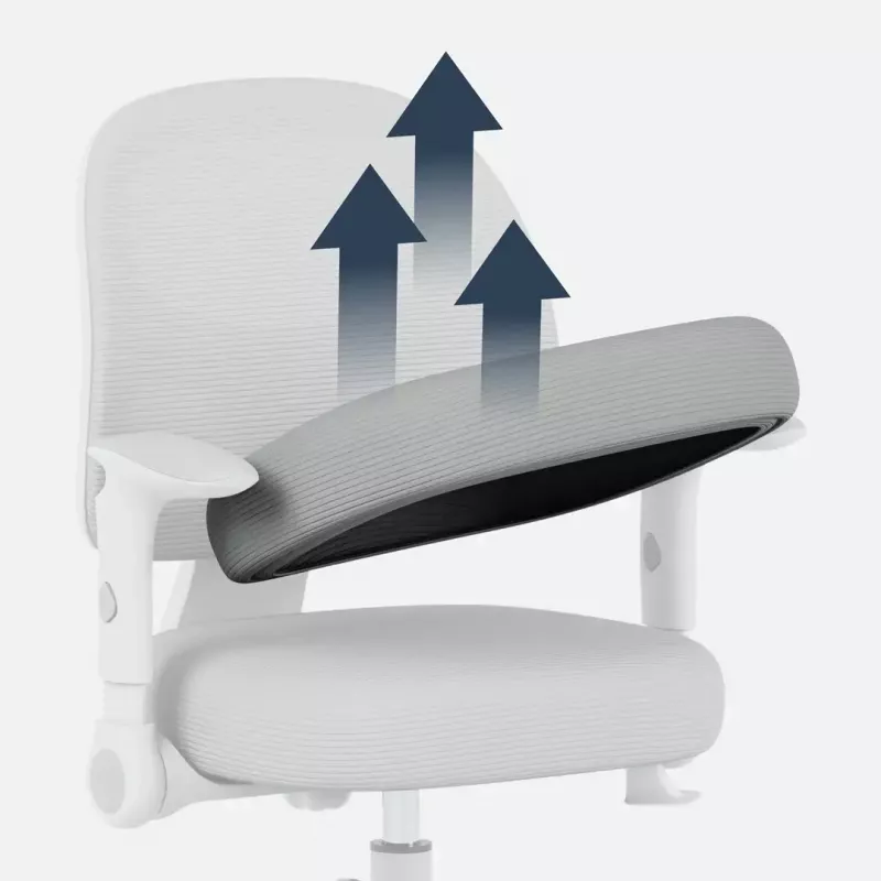 Grozámais krēsls mark adler Junior 5.0 — ergonomiska sieta atzveltne, putu sēdeklis, regulējams augstums 42–54 cm, pelēks