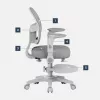 Grozámais krēsls mark adler Junior 5.0 — ergonomiska sieta atzveltne, putu sēdeklis, regulējams augstums 42–54 cm, pelēks