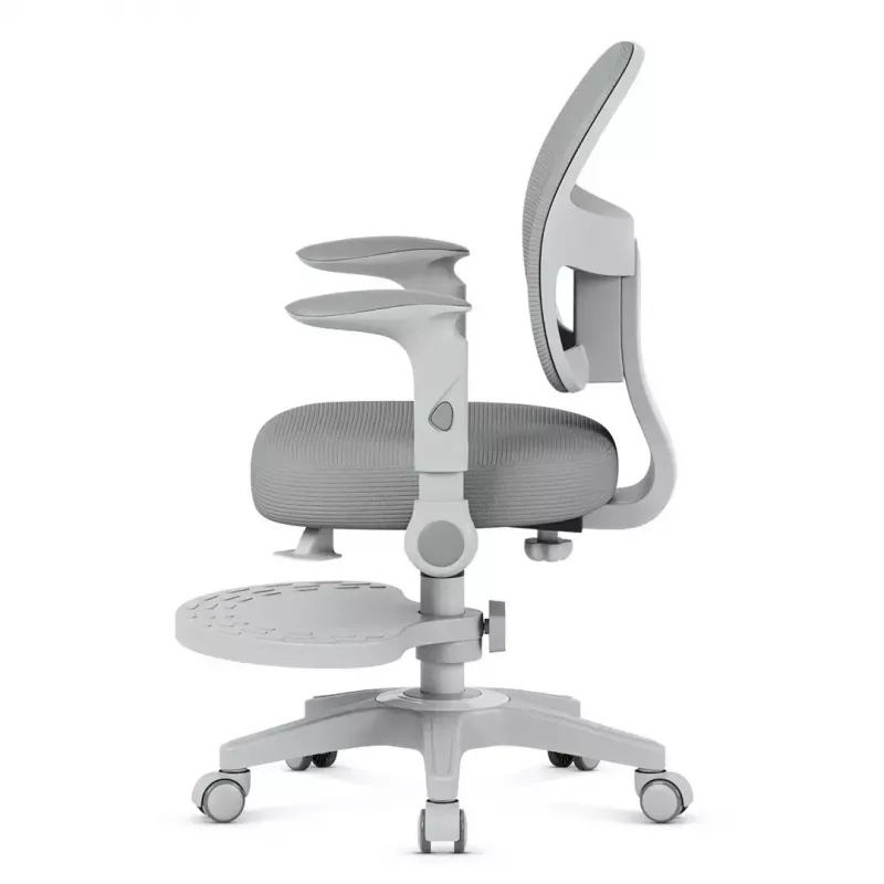 Grozámais krēsls mark adler Junior 5.0 — ergonomiska sieta atzveltne, putu sēdeklis, regulējams augstums 42–54 cm, pelēks