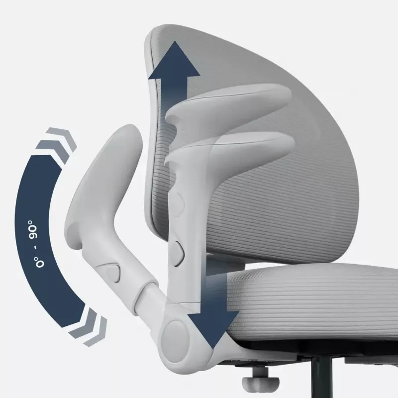 Grozámais krēsls mark adler Junior 5.0 — ergonomiska sieta atzveltne, putu sēdeklis, regulējams augstums 42–54 cm, pelēks