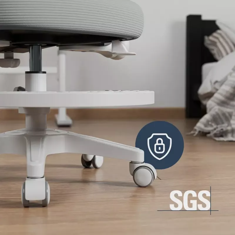 Grozámais krēsls mark adler Junior 5.0 — ergonomiska sieta atzveltne, putu sēdeklis, regulējams augstums 42–54 cm, pelēks