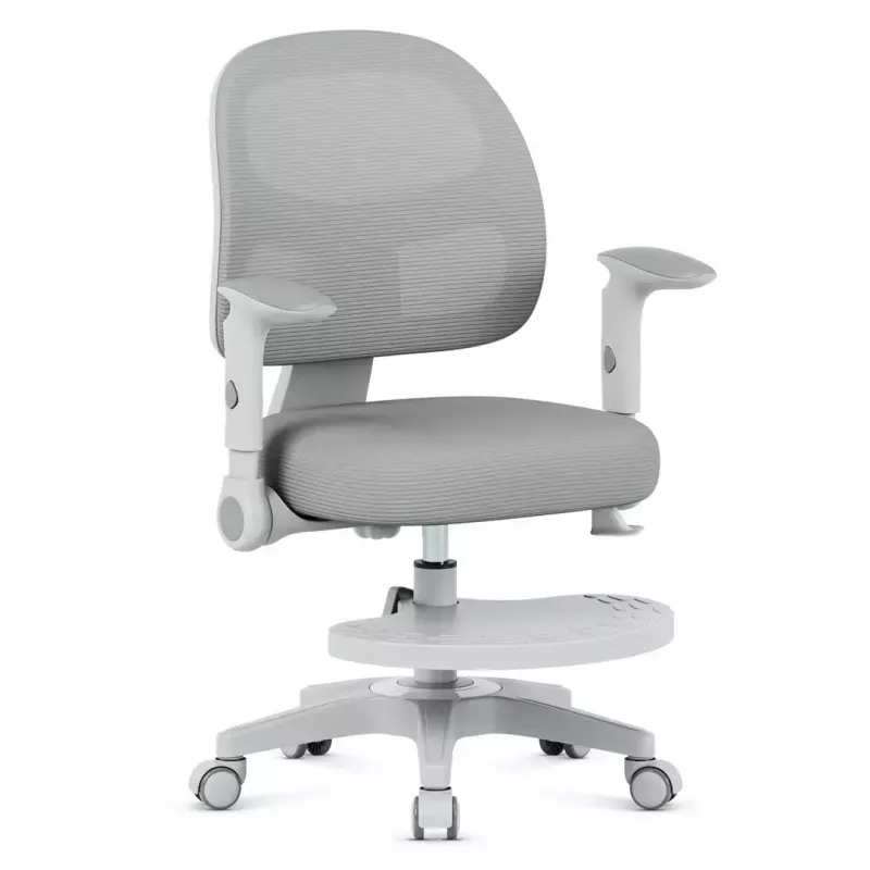 Grozámais krēsls mark adler Junior 5.0 — ergonomiska sieta atzveltne, putu sēdeklis, regulējams augstums 42–54 cm, pelēks