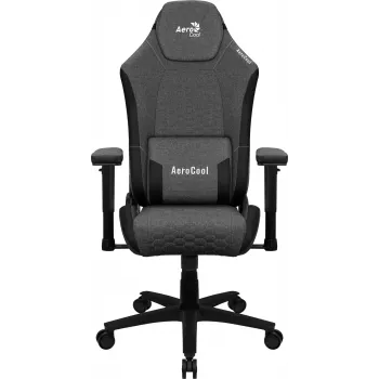 Universāla spēļu krēsls AEROCOOL CROWNASHBK — melns polsterēts sēdeklis un atzveltne, 2D roku balsti, 4. klases gāzes pacēlājs, maksimālais svars 150 kg