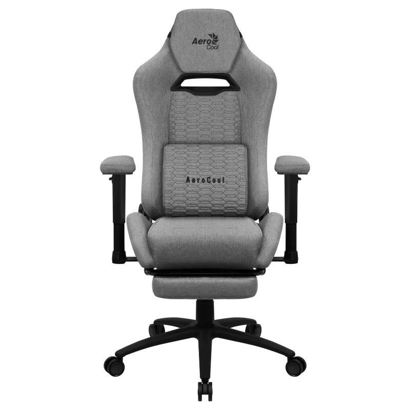 Aerocool ROYALASHGR Premium Ergonomic Gaming Chair Legrest Aeroweave Technology pelēka