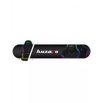 Huzaro FORCE 4.4 RGB spēļu krēsls melns — auduma polsterēts kausa sēdeklis, maksimālā slodze 130 kg, regulējama atzveltne, augstums 115–125 cm, RGB apgaismojums